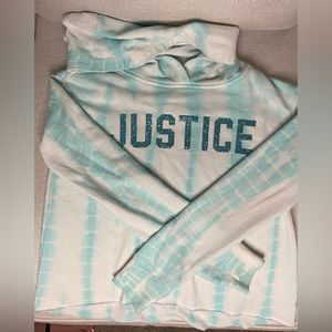 Glittery Justice Blue Tie-Dye Hoodie
